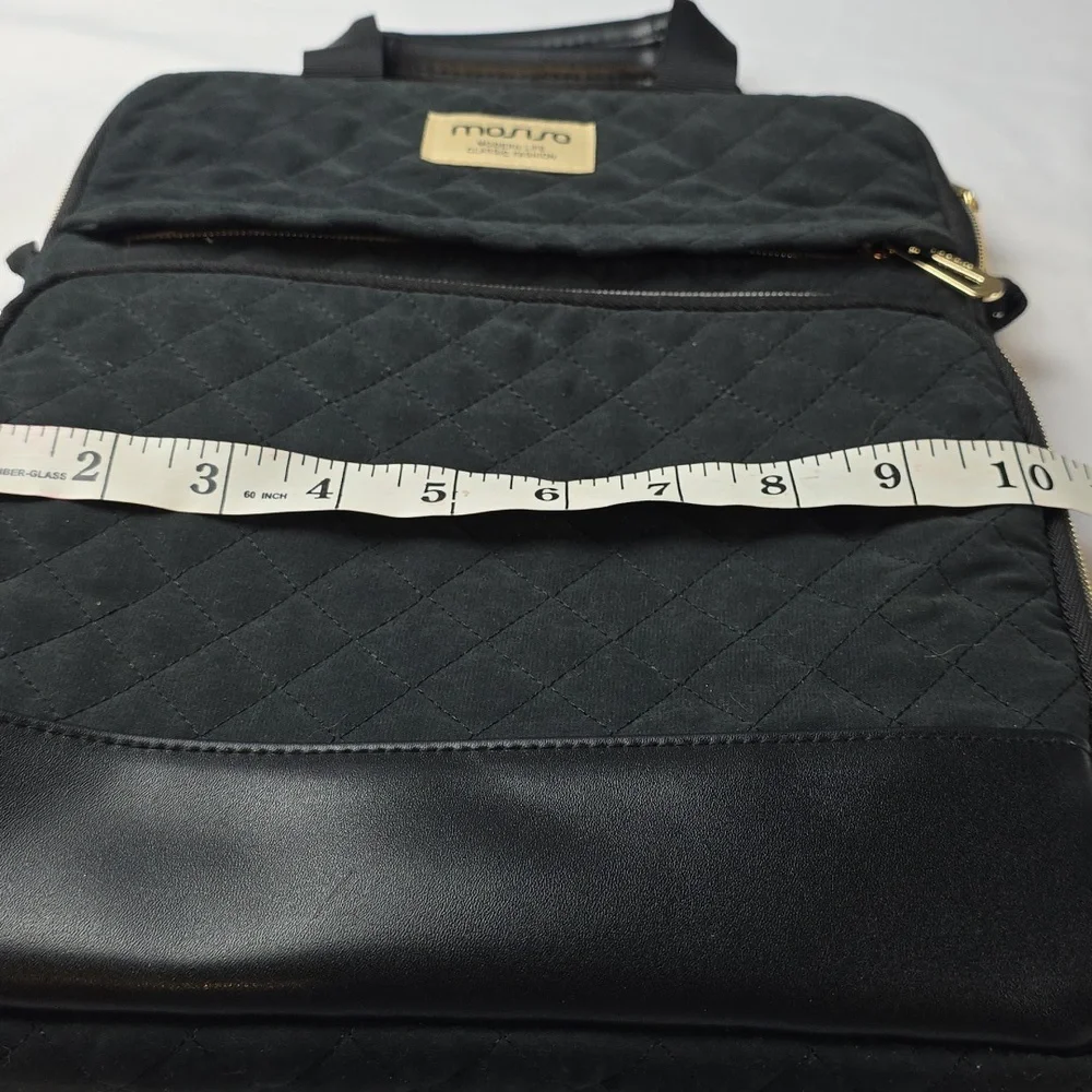 NWOT Mosiso Black Quilted Laptop/Tablet Case‎ Padded Fleecy Lining Handles